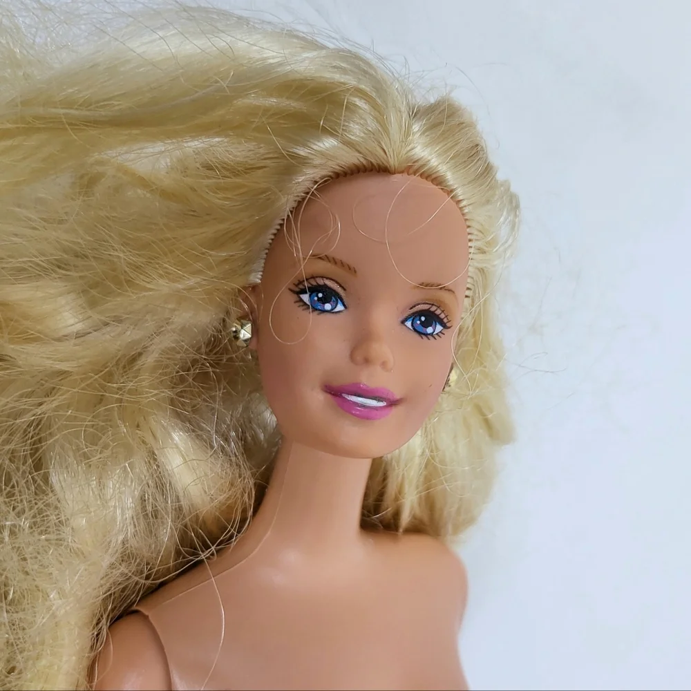 Barbie Ballerina Doll Wavy Blonde Hair Light Pink Painted On Shoes Vtg Nude OOAK